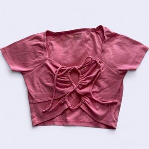 Aeropostale Pink Cut-Out Crop Top